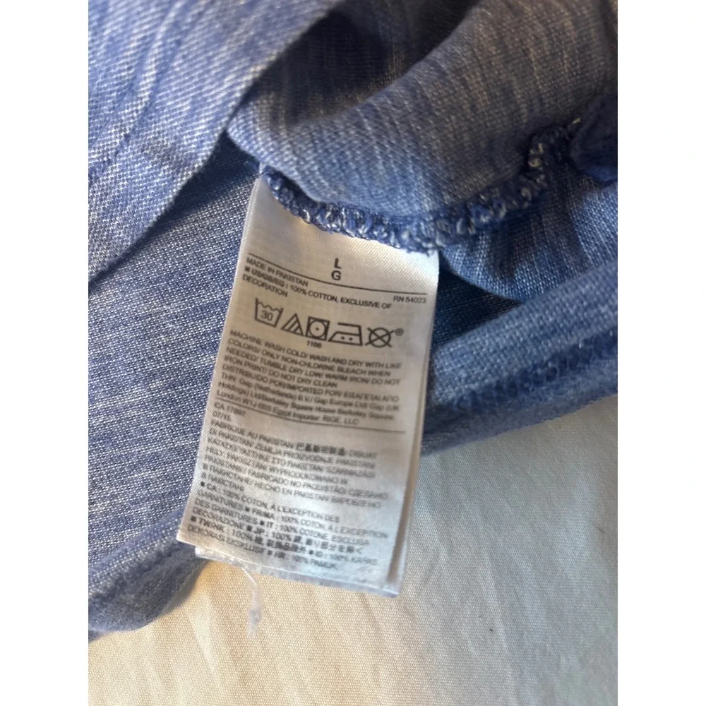 Banana Republic Polo Shirt Mens Large Blue  Elephant Logo Heathered